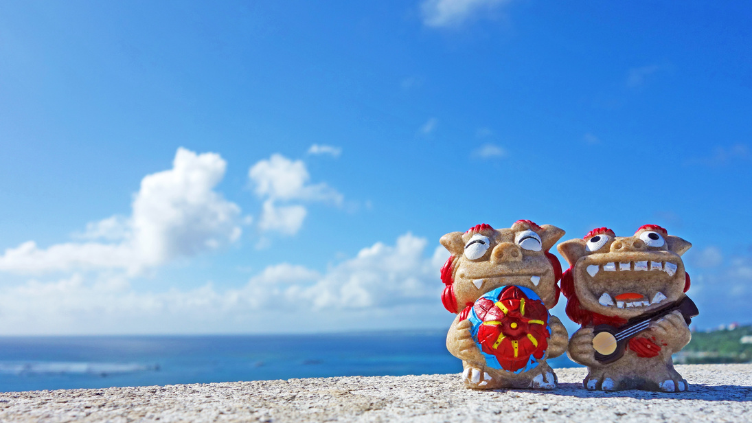 Shisa and the sea Okinawa japan